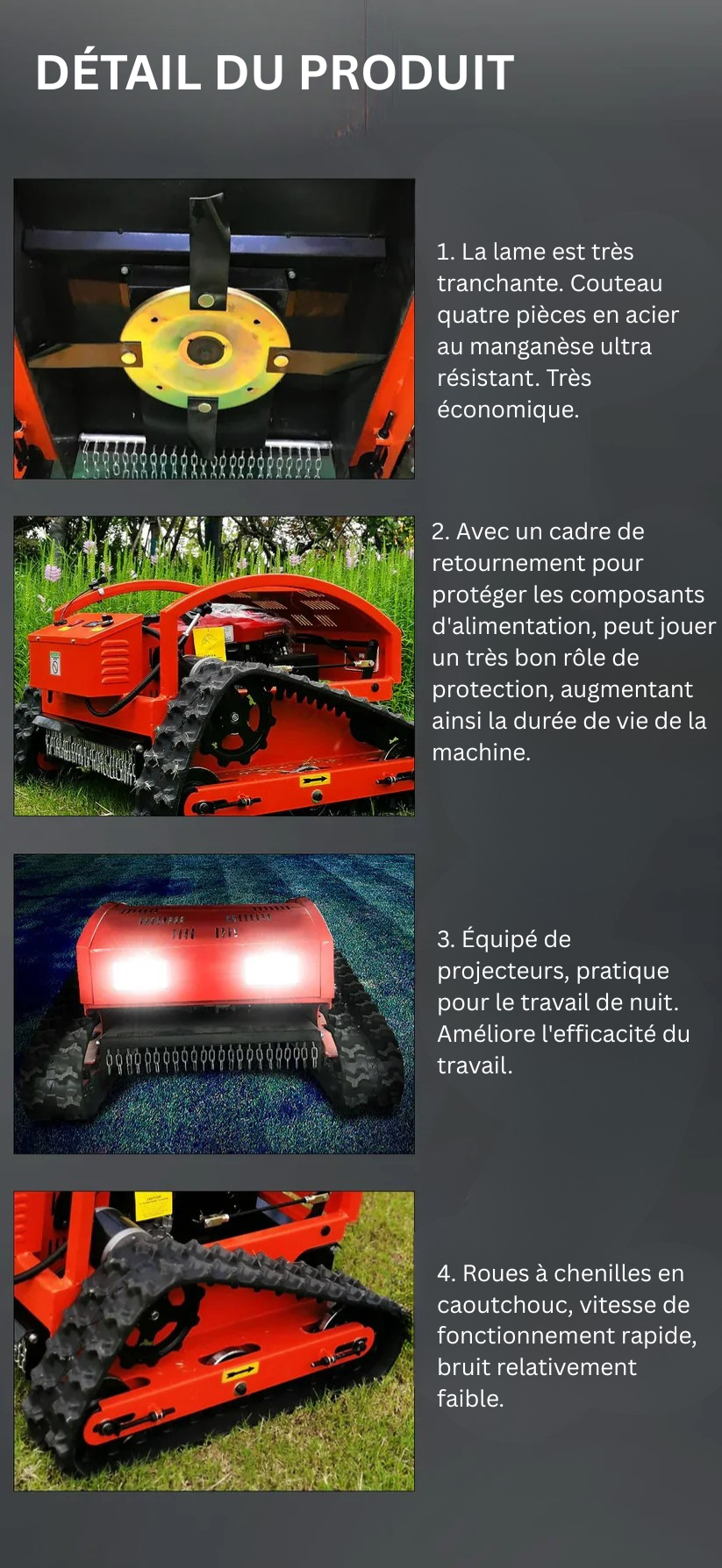 Tondeuse à gazon avec télécommande